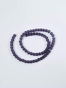 Hạt cườm thủy tinh màu tím violet, hạt đá tự nhiên màu tím mịn, hình tròn, dùng để làm trang sức DIY cho vòng tay và vòng cổ - kích thước 6mm, 8mm, 10mm. - Màu tím - Xem 9