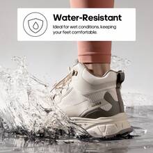 Women Oxford Hiking Boots Color-Bock Waterproof Outdoor Lightweight Trekking Climbing Hiking Ankle Boots For Four Seasons - 卡其色 - 查看 2