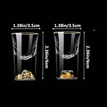 6个/12个装，15毫升/2盎司迷你金山杯/24K金箔底杯，适用于酒吧、俱乐部、家庭聚会、父亲节礼物 - 彩色 - 查看 10
