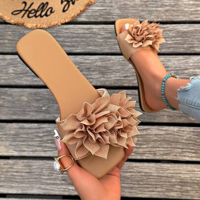 女士蝴蝶结沙滩拖鞋，休闲舒适的罗纹面料，轻便不累脚，百搭的套脚凉鞋，可搭配连衣裙