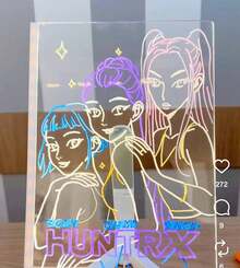 Pizarrón mágico con iluminación, de 15 X 15 CM, incluye juego de 7 plumones, base para sostener e iluminar y pañuelo de microfibra, al dibujar se ilumina - Blanco - Ver 1