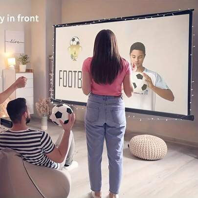 3.05 meter HD Projection Screen Foldable Anti-wrinkle Portable Projector Movie Screen for Home Theater Outdoor Indoor Projection Screen, Portable And Foldable Projector Screen