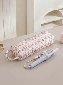1 pieza Bolsa de almacenamiento acolchada y estampada de gran capacidad para secador de pelo, puede contener secador de pelo, rizador, pinzas para el cabello, plancha y otras herramientas de peinado, adecuada para viajes, hogar, almacenamiento de cosméticos, gran regalo para Año Nuevo, Día de San Valentín, damas de honor - Multicolor - Ver 13