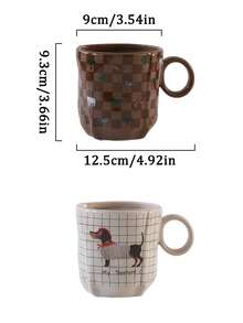 1 chiếc cốc sứ hình chó origami, voi, báo, ngựa vằn, kẻ caro, thiết kế đẹp mắt, rất thẩm mỹ, thích hợp làm cốc cà phê trang trí nhà cửa, cốc latte và sữa ở nhà hàng/quán cà phê, quà tặng, đồ trang trí ngày lễ, cũng như đồ dùng uống trong văn phòng, phòng ngủ hoặc phòng khách. - Nhiều màu - Xem 6