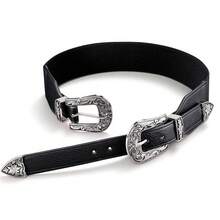 Barry.Wang Rhinestone Belts For Women Silver Gold Bling Belt Diamond Crystal Studded For Jeans Dress Bridal Christmas - A-silverDoubleBuckle - View 6