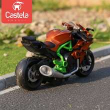 Miniatura Moto Esportiva Metal Pull Back1:14 Laranja Castela - Laranja - Visão 7
