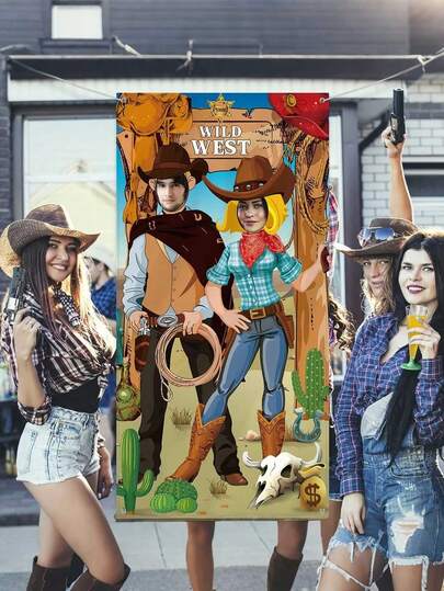 Western Party Cowboy Toss Game, Includes 6 Bean Bags, Suitable For Children And Adults Western Themed Events, Cowboy Decor And Supplies, Fun And Entertaining