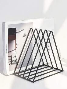 Vinyl Record Holder Storage, 5 Slot Metal Magazine Book Album Display Rack, Stylish Triangle Desktop File Sorter Organizer For Home Office - Multicolor - View 1