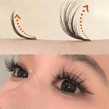 LIMEIKAI 100 Stück klebstofffreie falsche 5D Baby Locken Wimpern aus Kunstmink, natürliches, unordentliches, schluffiges, realistisches Haar - C - Übersicht 11
