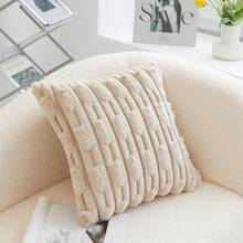 مجموعة من 2 غطاء وسادة زخرفية من الفرو الناعم والناعم، أغطية وسادة مخططة بوهيمية، مناسبة لغرفة النوم والأسرة وديكور المنزل والأريكة والتخييم والأماكن الخارجية وغيرها من السيناريوهات المتعددة - البيج الداكن - مشاهدة 7