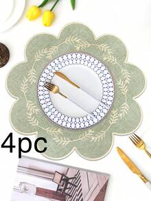 Bộ 1/2/4 tấm lót bàn bằng vải thêu, thích hợp trang trí bàn tiệc cưới, kiểu dáng tối giản thanh lịch phong cách Châu Âu, họa tiết sao và trăng. - Nhiều màu - Xem 26