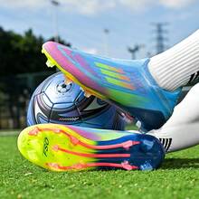 1双全新无缝男士足球鞋，低帮，长钉，耐磨，防滑，抓地力强，适合成人，男女通用 - 青碧色 - 查看 6