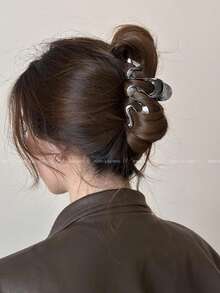 1 chiếc kẹp tóc kim loại cỡ lớn kiểu dáng tối giản, hình rắn đa năng dành cho tóc dày, kẹp tóc hợp kim sắt màu trơn thanh lịch, phù hợp cho mùa xuân, hè, thu, đông, phụ kiện tóc thường ngày dành cho nữ. - Nhiều màu - Xem 7