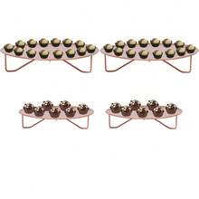 Set Of 4 Round Low Trays (25cm And 20cm) For Party Decoration - Oro rosa - Ver 7