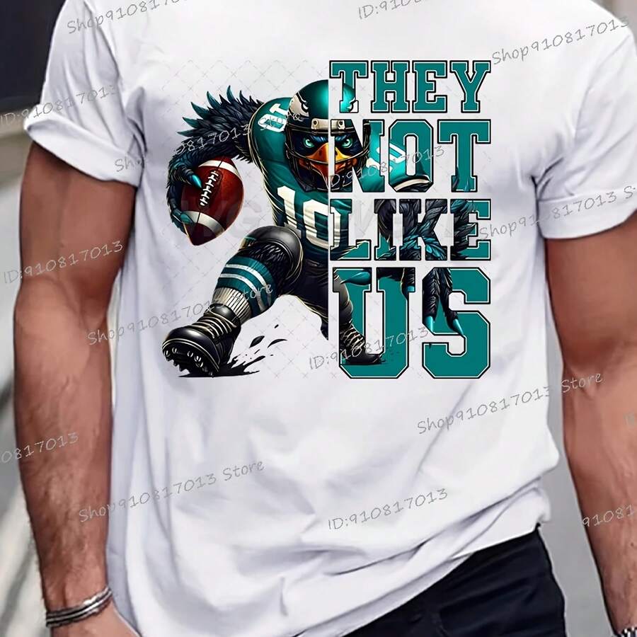 Eagles They Not Like Us Graphic Print Tshirt Men Women Hip Hop Casual T-Shirt Philadelphia Bird Gang Football Lovers T Shirts - 款式1 - 查看 1