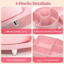 vanity tocadorOrganizador de  Gran Capacidad Organizador de Perfumes Giratorio de 360° Porta Brochas de  con 9 Compartimentos para Cosméticos Brochas Skincare Rosa - Rosa A - Ver 5
