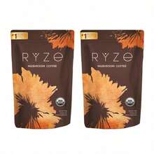 RYZE SUPERFOODS Mushroom Coffee USDA Organic With 6 Adaptogenic Mushrooms And MCT Oil, USA Grown Instant Coffee For Better Energy, Focus, Digestion, Immunity With Cordyceps, Lion's Mane, Turkey Tail, 30 Servings - 2PCS - View 1