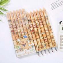 Capybara 6pcs Cute Erasable Retractable Gel Ink Pens - 0.5mm Fine Point Blue Ink, Cartoon Writing Office School - Women Girls Boys,Large-Capacity Multi-Layer Pencil Case,Back To School Supplie Essentials Cartuchera Escolar Office Supplies Valentine's Day Gifts