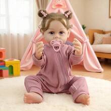 48cm Fully Vinyl Washable Simulated Doll Cute And Lifelike Reborn Dolls Playhouse Toys Birthday Companion Gift - Watermelon Pink - View 2