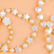 Yiwu Qiyou Accessories Co., LTD 200颗粉色和红色10毫米五角星9毫米心形混合款式珠子，用于制作珠宝、情侣手链和项链 - 彩色 - 查看 5