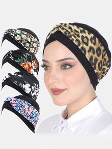 1pc Women's African Print Turban Hat, Suitable For Daily Use - Multicolor - View 13