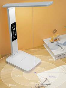 LED Desk Lamp, Eye-Caring Study Reading Light For Students, Bedroom Bedside Lamp, Powered Desk Lamp For Dorm - White - View 3