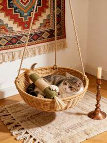 1根麻绳包裹的猫薄荷棒：互动宠物咀嚼玩具 - 彩色 - 查看 4