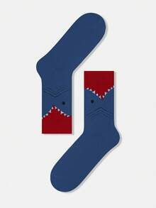 1/5 Pairs Unisex Dopamine Cartoon Abstract Shark, Crocodile, Zebra Patterned Artistic Design Combed Cotton Crew Socks, Suitable For Travel, Home, Office, Holiday Gifts - Multicolor - View 20