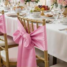 9pcs Satin Chair Back Decoration Ribbon Bow Tie, Wedding Party Birthday Event Decor (Pink) - Multicolor - View 8