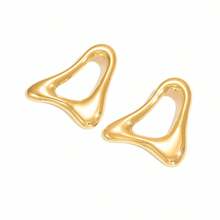 1 Pair Unique Asymmetrical Triangle Dangle Earrings, Suitable For Women's Daily Wear - Gold - View 6
