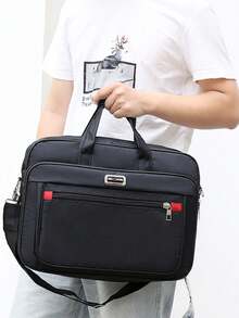 1个黑色公文包，简约时尚休闲多功能男士商务背包/笔记本电脑包 - 彩色 - 查看 1