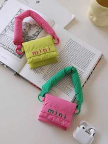 New Mini Small Bag Female Cute Headphone Bag Cloth Handheld Lipstick Bag Data Cable Storage Bag - Pink - View 4