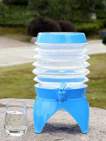 Outdoor Collapsible Bucket, Large Capacity Household Car Travel Portable Plastic Water Container With Faucet