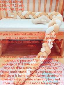 1件手工编织钢丝婴儿床护栏垫，柔软加厚，适用于婴儿摇篮、换尿布台、婴儿车、婴儿床 - 白駝駝 - 查看 4