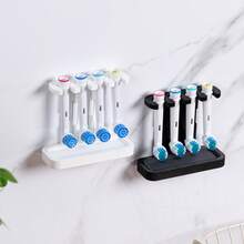 1pc Electric Toothbrush Head Storage Rack, Multi-Slot Toothbrush Head Organizer, Replacement Toothbrush Head Holder With Ventilation Holes And Drip Tray, Universal Electric Toothbrush Head Storage Rack For Home Use, Durable Plastic Toothbrush Head Holder, Space-Saving Bathroom Countertop Organizer, Multi-Tier Toothbrush Head Rack, Holds Multiple Toothbrush Heads - Multicolor - View 4