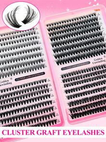 640 piezas Kit de extensión de pestañas DIY (30D+40D+50D) - Incluye pestañas postizas, pegamento, desmaquillante, pinzas, apto para profesionales y principiantes, fácil de usar en casa, set de extensión de pestañas todo en uno con pestañas, pegamento, desmaquillante y herramientas, aplica como un profesional en casa - Rosa - Ver 2