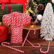 30 bastones de caramelo de Navidad colgantes de árboles de Navidad - Rojo y blanco - Ver 3
