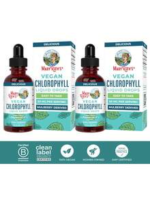 Gotas líquidas de clorofila vegana de Mary Ruth - Clorofila líquida no diluida - Suplemento derivado de la morera - No OGM - Delicioso sabor a menta - 2 onzas fluidas - 2 botellas - Ver 9