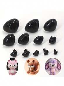 Plastic Animal Safety Nose, Woven Plastic Nose Tip, DIY Accessories, Triangular Shape, Suitable For Dolls, Doll Bears And Accessories (Black), Handmade Toy Accessories, Nose Part, Crochet Handcrafted Doll, With Ring Design, Suitable For Handicrafts, Dolls, Handmade Items | Safety Nose Design | Handmade Nose - Multicolor - View 6