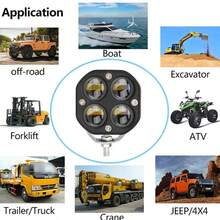 40W Square Clover LED Pods, Yellow & White Hi/Lo Beam, Waterproof Off-Road Lights For Cars Motorcycles SUVs UTVs - 1pcs Dual Color LED Pods, Hi/Lo Beam - View 8