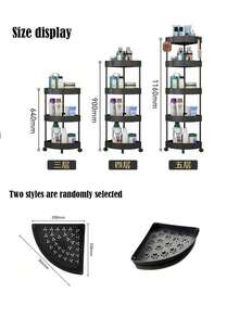 Estantería de esquina de 3/4/5 niveles, estante vertical de plástico resistente al agua y al óxido para ropa, zapatos, almacenamiento, apta para cocina, sala de estar, baño, disponible en blanco/negro, solución de almacenamiento ideal para el hogar y el baño - Multicolor - Ver 5