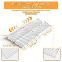 Organizador de especias expandible para cajón de cocina | Hecho de acrílico, instalación empotrada, fácil organización de especias - transparente - Ver 6