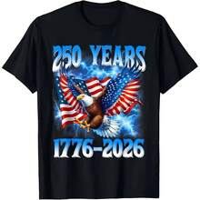 American Flag & Eagle 250th Birthday T-Shirt (1776-2026) - Commemorative 250 Yea - 款式9 - 查看 1
