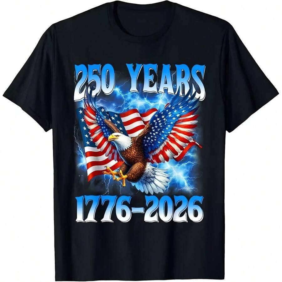American Flag & Eagle 250th Birthday T-Shirt (1776-2026) - Commemorative 250 Yea - 款式9 - 查看 1