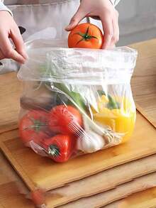 200个/包 加厚易撕式食品保鲜袋，耐冷冻耐高温，经济实惠的家用密封袋 - 無色 - 查看 4