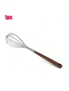 1/2/6件装不锈钢木柄手动打蛋器/搅拌器 - 无需电池，耐用金属设计，方便烘焙和烹饪，非常适合打发和混合食材，手动打蛋器 | 手动搅拌器 | 坚固耐用 - 彩色 - 查看 2