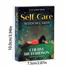 52张卡片 自我关怀智慧神谕塔罗牌 占卜游戏 卡牌派对游戏 塔罗占卜工具 - 白色 - 查看 1