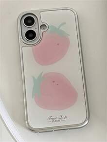 Y2K Cute Strawberry Graffiti Epoxy Phone Case Compatible With IPhone 17 16 15 14 13 Pro Max Simple Stylish Summer Fruit Pattern Shockproof Protective Back Cover Gift For Girl - Strawberry - View 5