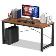 FBXGT Escritorio Minimalista Escritorio para Computadora Escritorios Modernos Escritorio de Madera Escritorio Oficina Fácil de Montar Adecuado para Estudiar Trabajar Jugar Juegos 100*60*75 CM - 120*60*75 cm - Ver 1