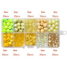 一盒200颗，10种颜色混装玻璃珠，适合制作女士首饰、手机挂饰、包包吊坠、钥匙扣、汽车装饰、吊坠、节日礼物、生日礼物 - 10格色系 - 查看 19